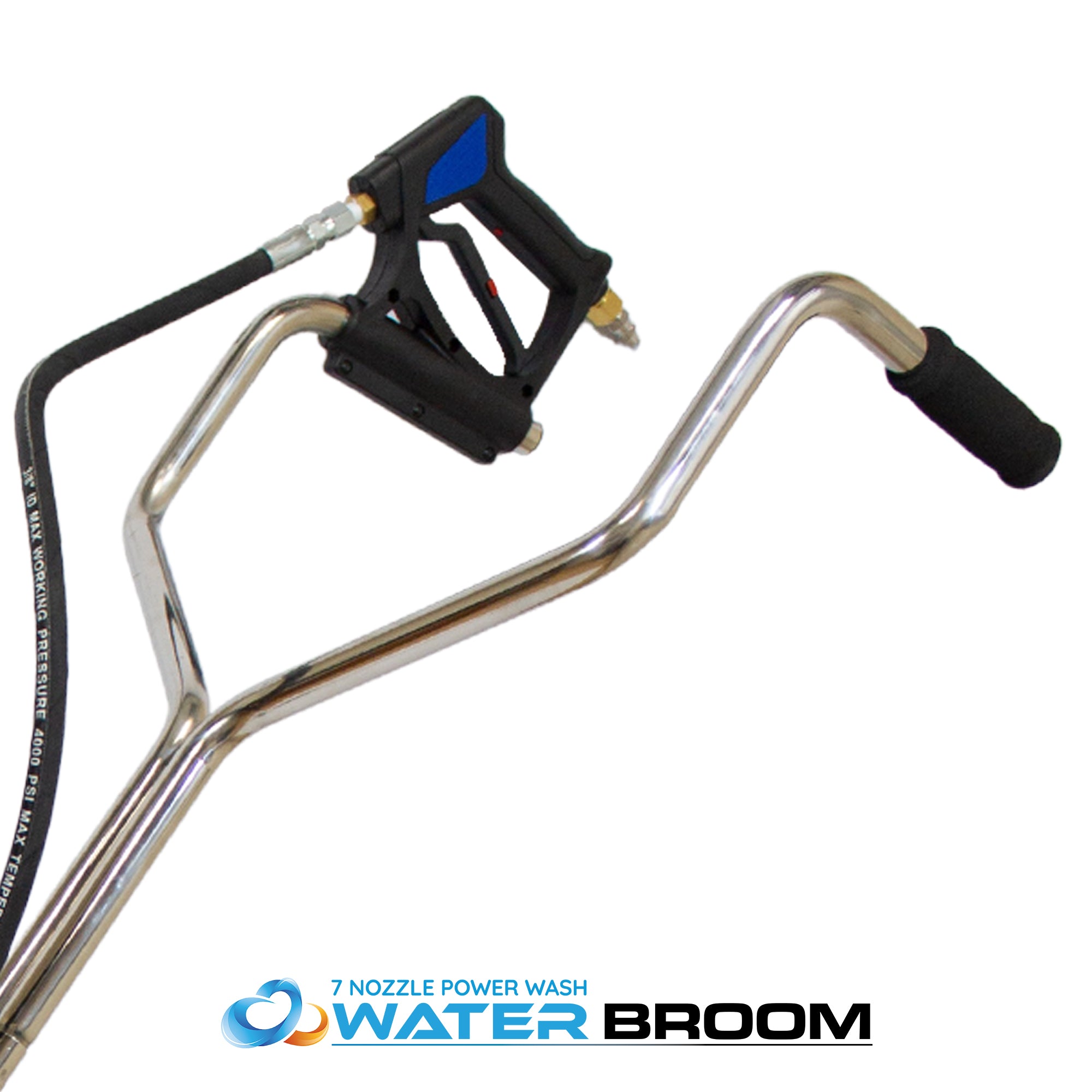 Kiam 7 Nozzle Power Wash Water Broom Floor Cleaning Tool Steel