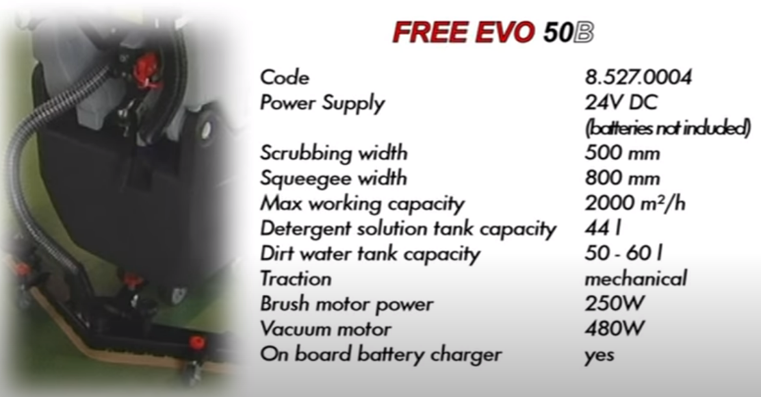 Lavor SCL Compact FREE Evo 50B Walk-Behind Scrubber-Dryer
