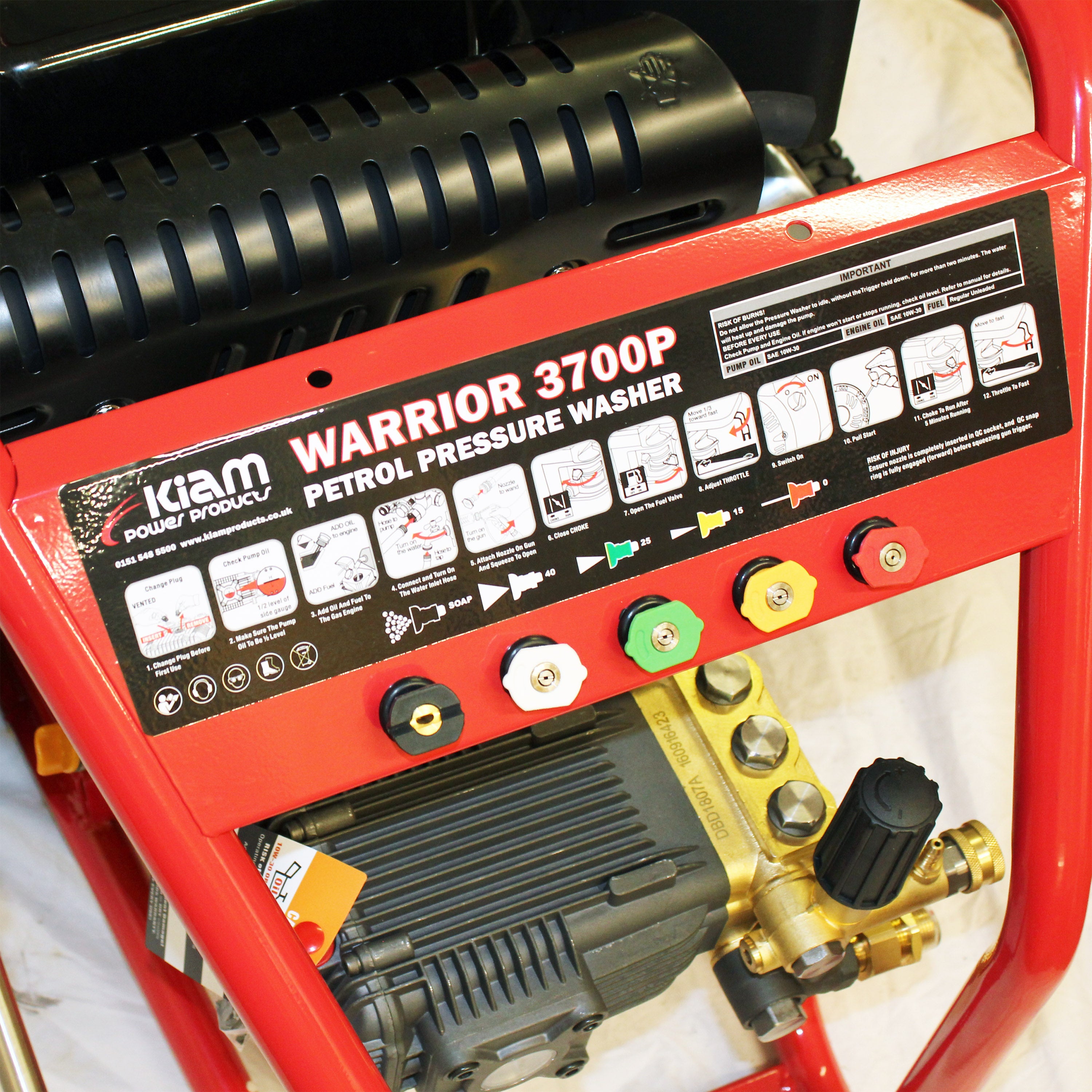 Driveway Cleaning Equipment - Warrior 3700P Petrol Pressure Washer, SurfacePro 21 Rotary Surface Cleaner and Turbo Nozzle