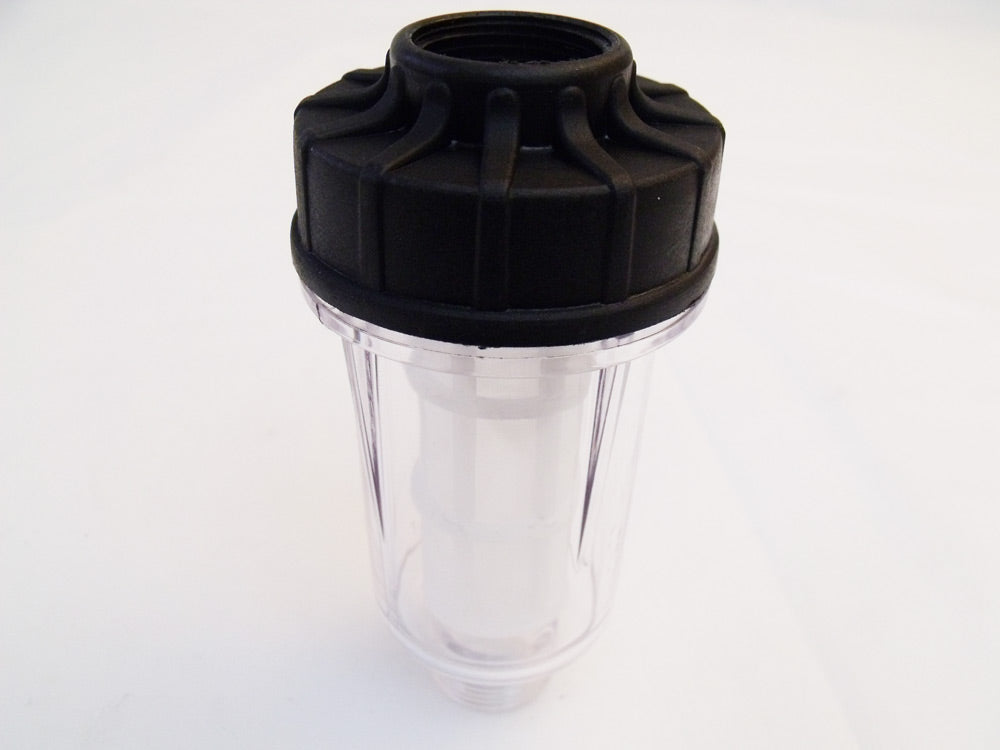 Inline Water Filter Clear Plastic Mesh (3/4" Screw Thread)